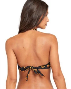 RVCA SUNFLOWER HALTER TOP (XT173RSH-BLK) -Azure Muse Store xt173rsh rvcaw blk bck1 56078.1618417490